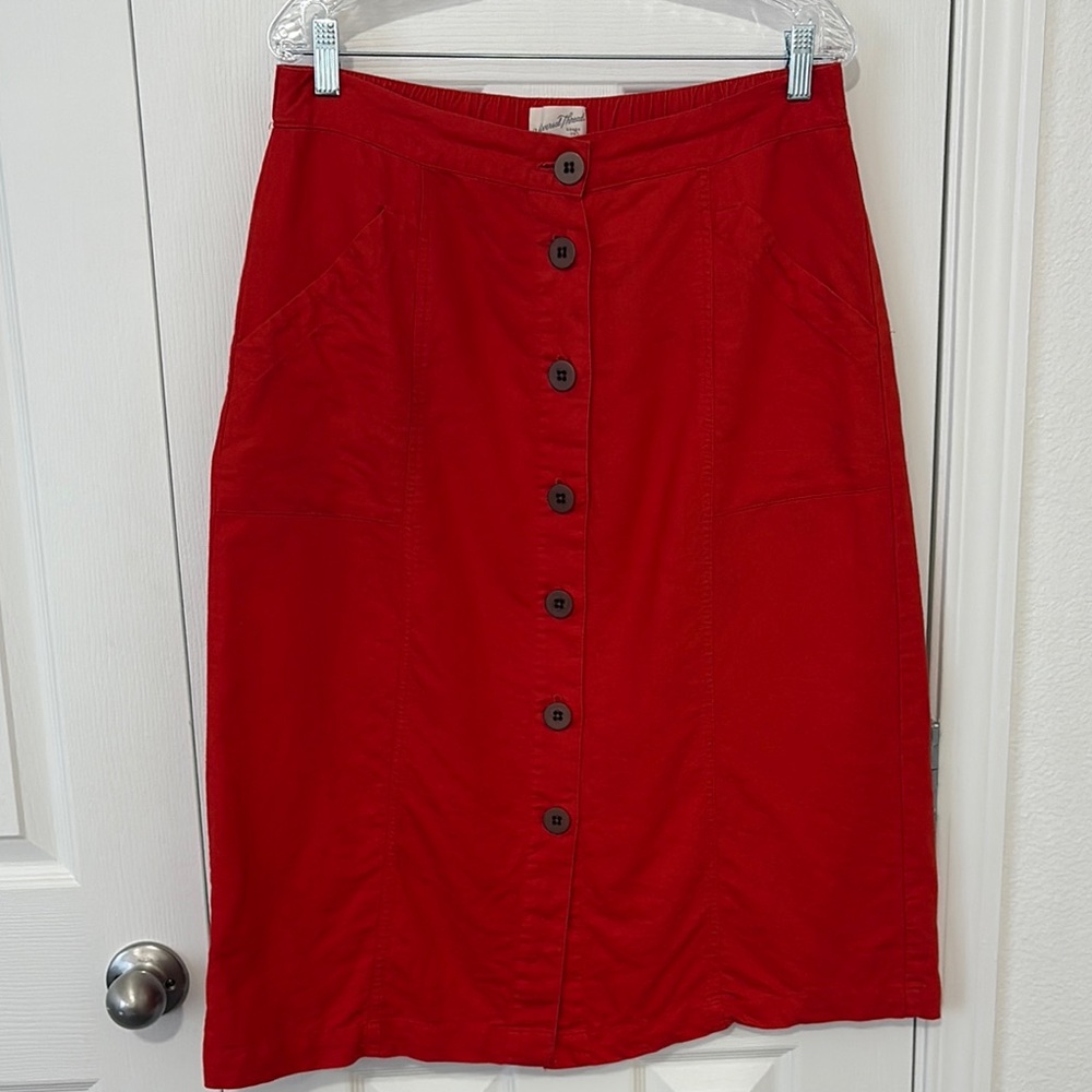 Universal Thread Red Midi A-Line Skirt